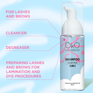 OkO cloud foam shampoo - oko shampoo - brow shampoo - lash shampoo - beauty and wellness romana